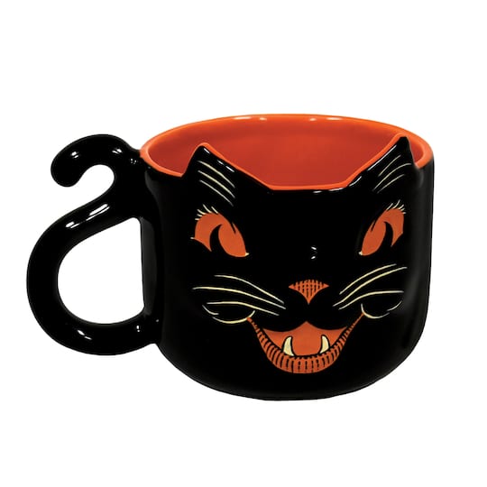 Beistle 12oz. Vintage Halloween Ceramic Black Cat Mug